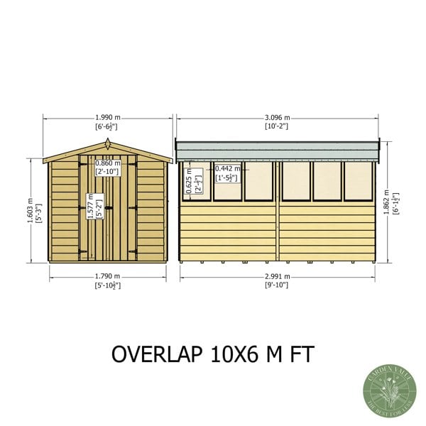 Shire Overlap Double Door 10x6 Storage Shed
