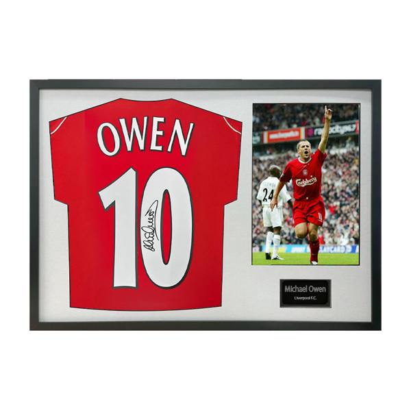 Michael Owen Signed Liverpool Shirt Classic Frame