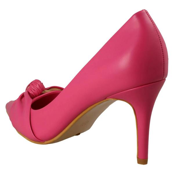 Spot On Ladies Spot On High Heel Twist Knot Vamp Pointed Toe Court Shoe F90130