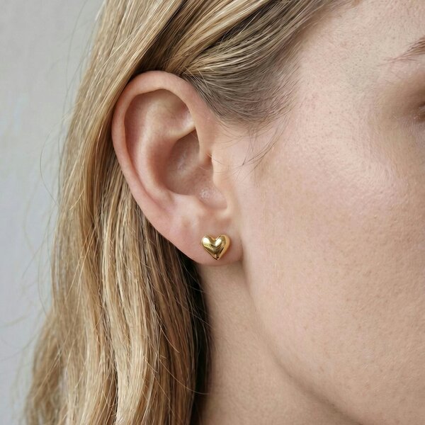 Uchi & Soto Kokoro Mini Heart Gold Stud Earrings