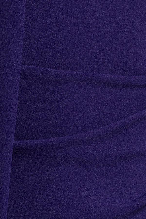 One Shoulder Twisted Bardot Asymmetric Mermaid Maxi Dress - Deep Purple DR4910