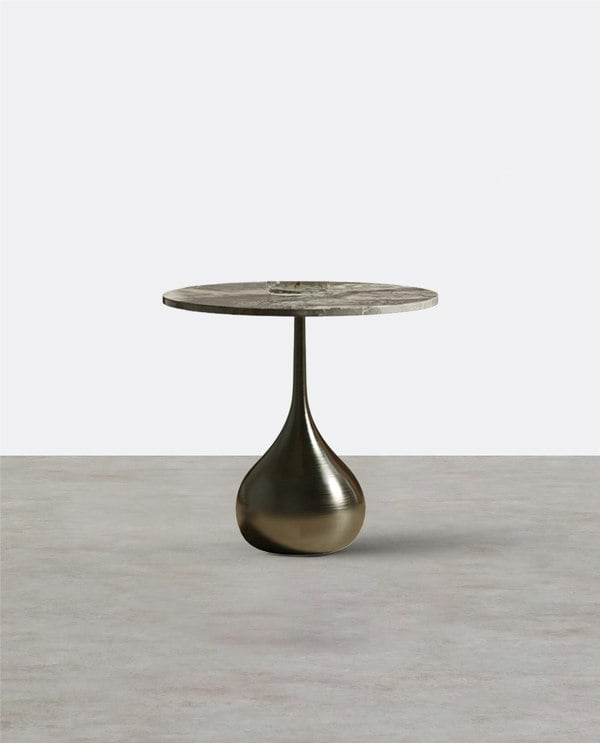 Echevarria Round Side Table, Marble-Weilai Concept