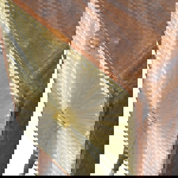 Artisan Furniture Solid Wood Avora Brass Embossed 2 Drawer Chestnut Nightstand