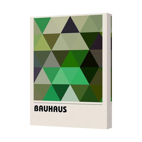 Benjamin Tate Design Bauhaus Geometric Green Triangle Canvas Art Print 7905