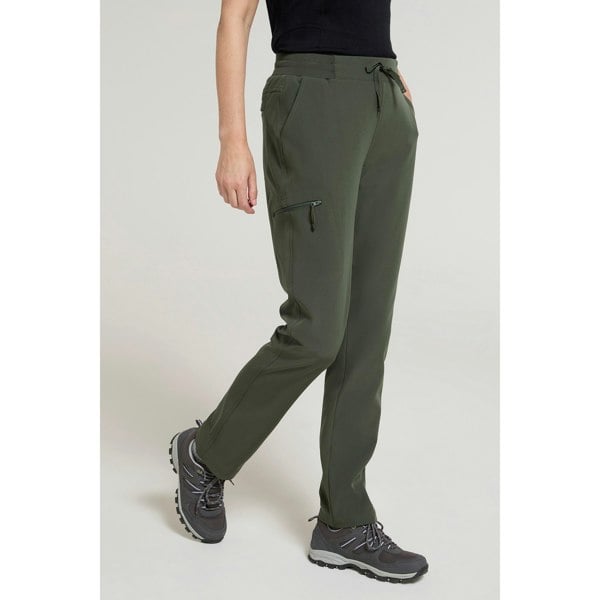 Mountain Warehouse Womens Adventure Water Resistant Hiking Trousers - Khaki Green