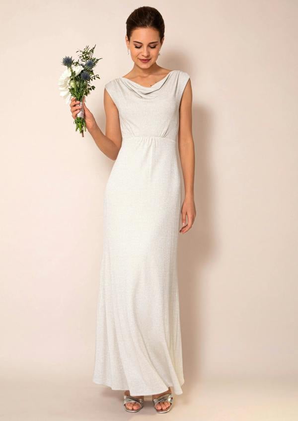 Alie Street London Cruise Cowl Neck Maxi Dress (Moonstone Shimmer)