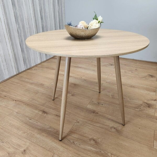Kosy Koala Dining Table Beige Wood Kitchen Place for 4 Seats, Dining Table Only (Beige H 75 x L 90 x W 90 cm)