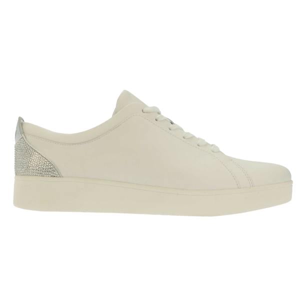 Fit Flop Womens/Ladies Rally Crystal Leather Trainers - White/Silver - 