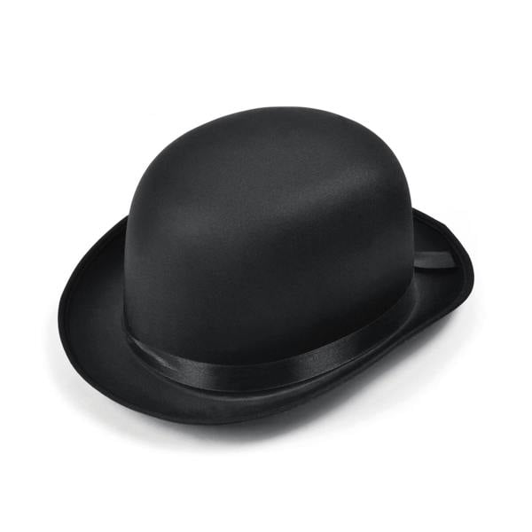 Bristol Novelty Unisex Adults Black Satin Bowler Hat - Black - 