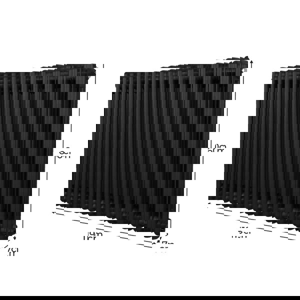 Monstershop Traditional 2 Column Radiator - 600 x 1192mm - Black