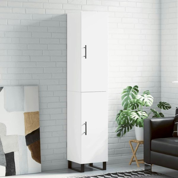 Berkfield Highboard White 34.5x34x180 cm Engineered Wood