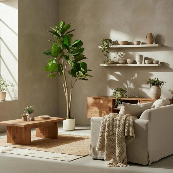 Wyld Haus Laha Artificial Ficus Style Indoor Tree In Green 150cm