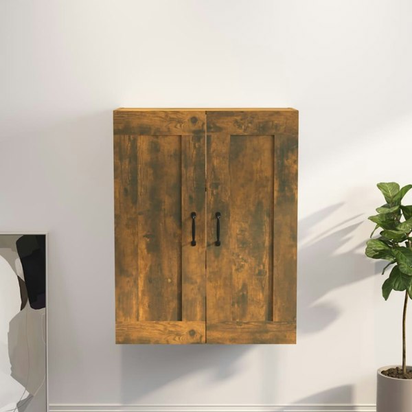 Berkfield Hanging Wall Cabinet Smoked Oak 69.5x32.5x90 cm