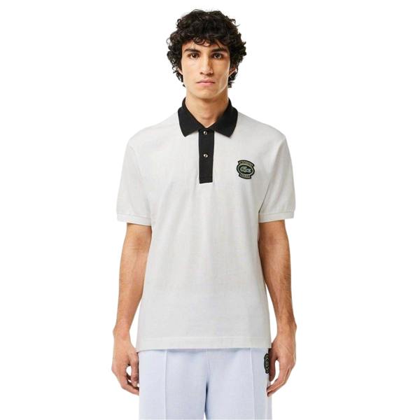 Lacoste Mens Heritage Polo Shirt - White/Black - 