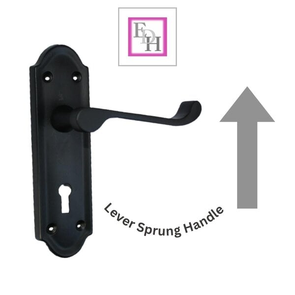 EDH Door Hardware Askworth Door Handle Set – Matt Black Internal Lock Door Handles 170mm x 48mm