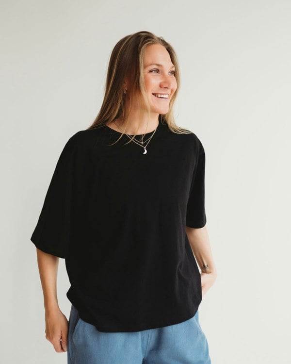 Elsie Black Oversized T-Shirt - image 1