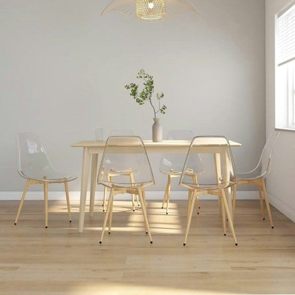 Berkfield Dining Chairs 6 pcs Transparent PET