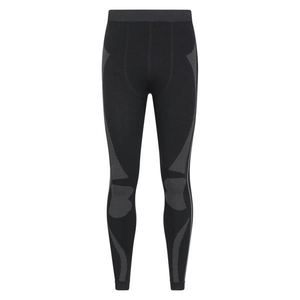Mountain Warehouse Mens Quiver II Seamless Base Layer Bottoms - Black - 
