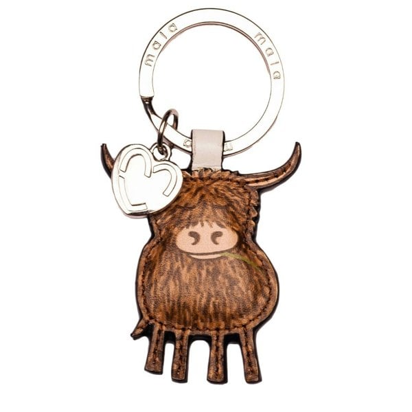 Mala Leather Highland Cow Letterbox Gift Set – Genuine Leather Purse & Keyring