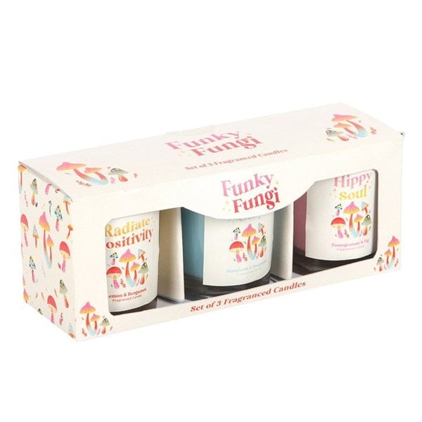 Serano Set of 3 Funky Fungi Mushroom Votive Candles