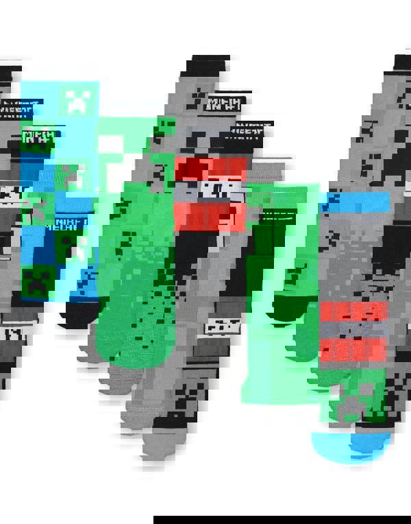Minecraft Boys Multicoloured Character Calf Socks Set of 5