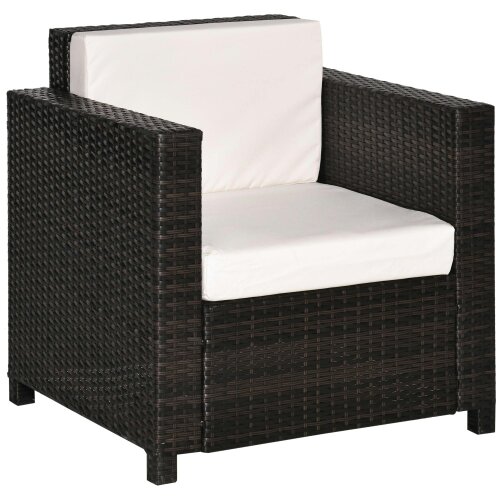 Wyld Haus Rado Brown Rattan Single Outdoor Armchair With Armrests