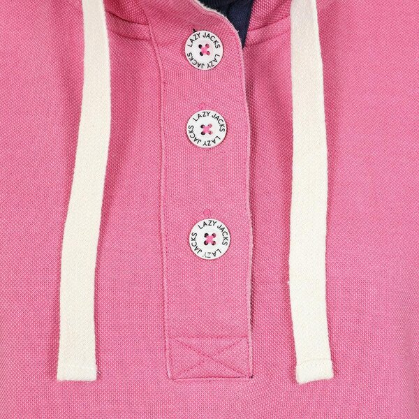 Lazy Jacks LJ301 - Pique Button Neck Sweatshirt - Salmon