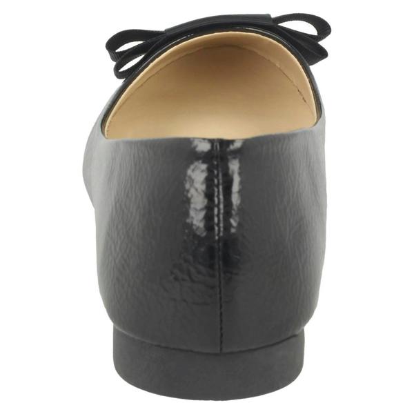 Spot On Ladies Spot On Crinkle Patent Ballerinas