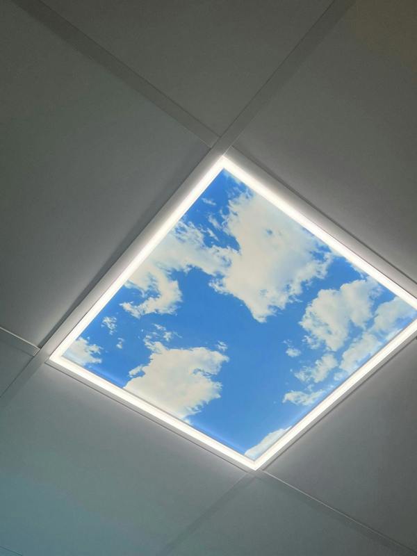 ENER-J Set of 2, 40W SKY LED 60x60cms Backlit Ceiling Panels with Frame LED lights and 2 x Foldable Screwless Mounting Frames