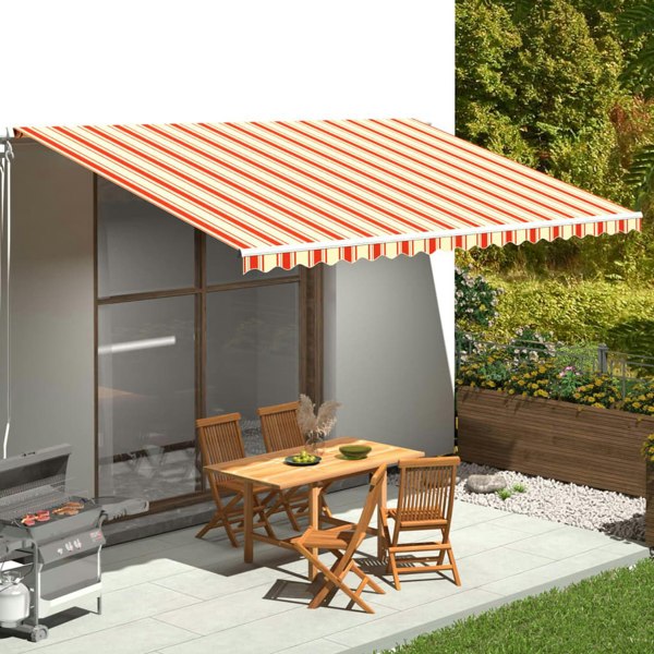 Berkfield Replacement Fabric for Awning Yellow and Orange 5x3 m