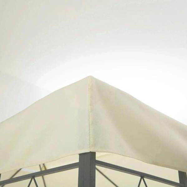 Cream gazebo replacement roof canopy with peaked two-tier design and curved edges