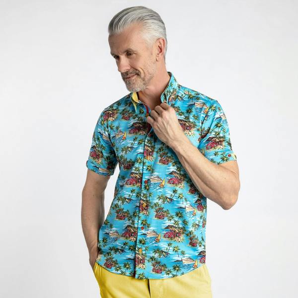 WORLD CRUISER SHORT SLEEVE SHIRT - Premium Men's Patterned Shirt by Claudio Lugli | Bold Design, Tailored Fit, Best Printed Shirts