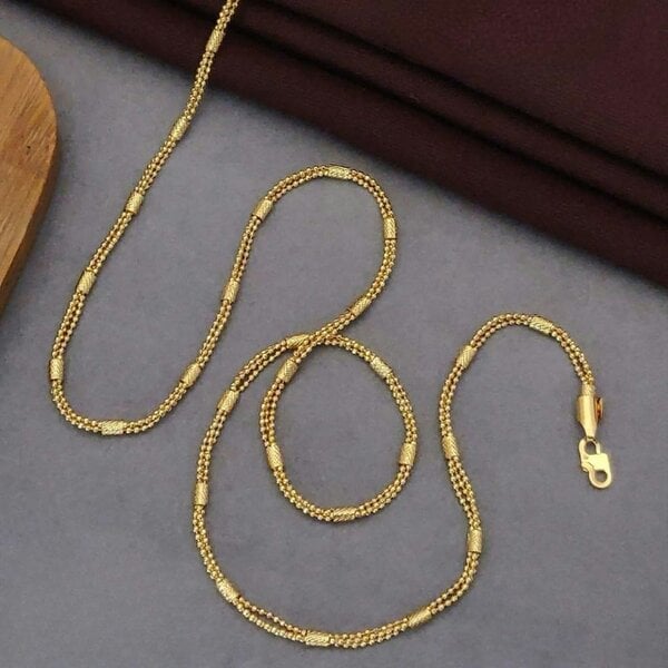 The Colourful Aura Two Strand Gold Brass Necklace for Women