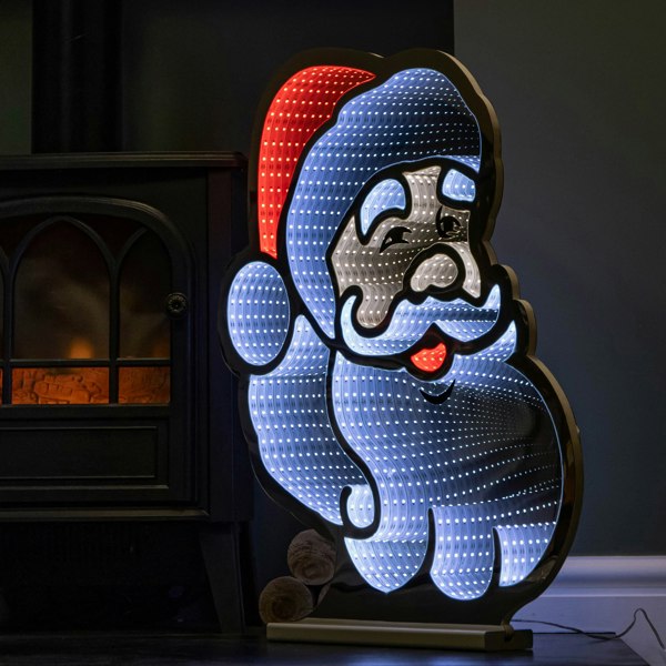 Samuel Alexander 60cm Light up Santa's Face Infinity Christmas Decoration with Red & White LEDs