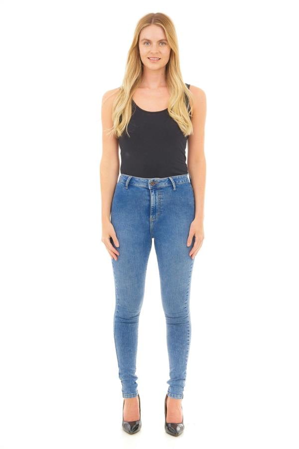 Smart Living Women's Stylish Skinny Fit High Waist Denim Jeans - Acid Blue