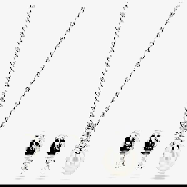 Swarovski Matrix Rhodium Plated Crystal & Pearl Jewellery Set 5689624