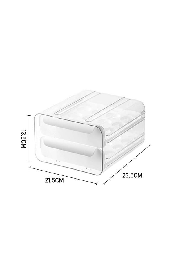 Living and Home 2-Layer 32 Grid Egg Storage Drawer Box Transparent