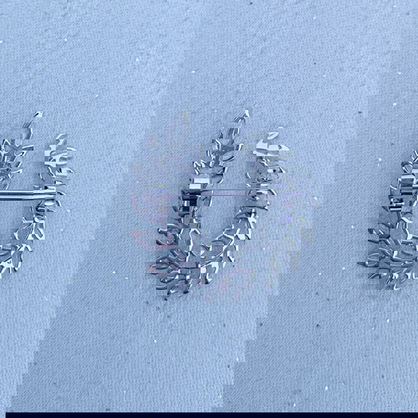 Wreath brooch, silver tone metal, clear marquise cut crystals, sparkling rhinestone embellishments, circular laurel design, elegant vintage inspired jewellery, decorative pin, gift for her
