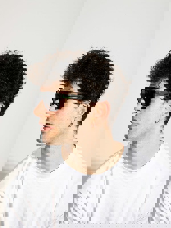 SVNX Matte Wayfarer Sunglasses with Case - Polarised With Blue Mirrored Lens