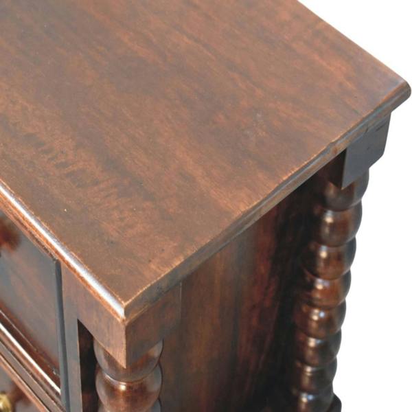 Artisan Furniture Solid Wood Spindle Winewood Nightstand
