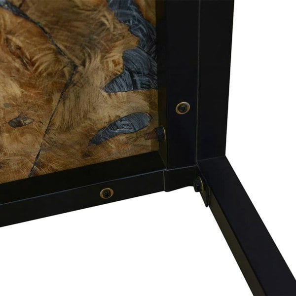 Berkfield Coffee Table Teak Resin 60x60x40 cm Black and Brown