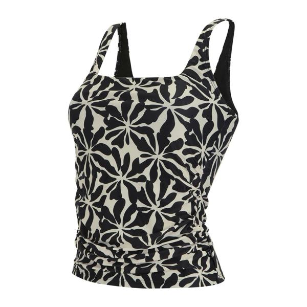 Regatta Womens/Ladies Loria Abstract Floral Tankini Top - Black/White - 