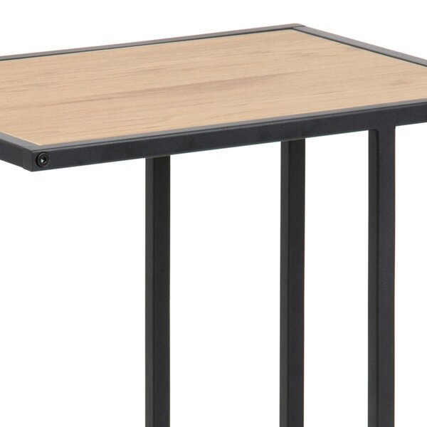 Wyld Haus El Paso Black Metal and Wild Oak Veneer Sofa Side Table