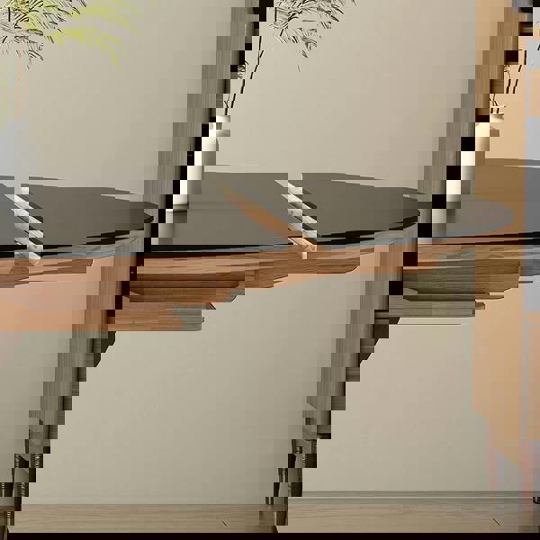 Weilai Concept Caruso Round Folding Dining Table, Sintered Stone, Black, 120CM, Clearance