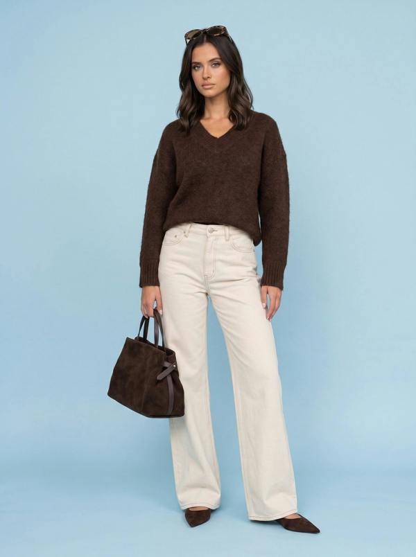 Urban Bliss Wool Blend V Neck Jumper