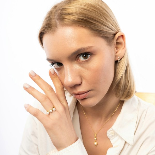 Spero London Twisted Pearl Sterling Silver Ring