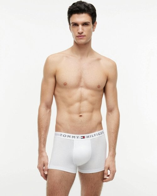 Tommy Hilfiger 3 Pack Waistband Mens Trunks - Grey Heather/White/Desert Sky