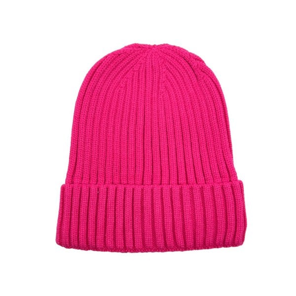 Ribbed Beanie Hat - Luxury Viscose Yarn and Microfleece Lining