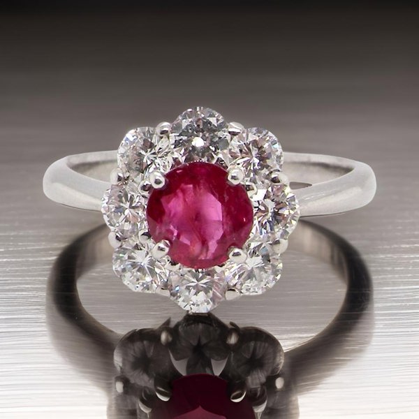 Vintage Tom A fine Ruby and Diamond cluster ring