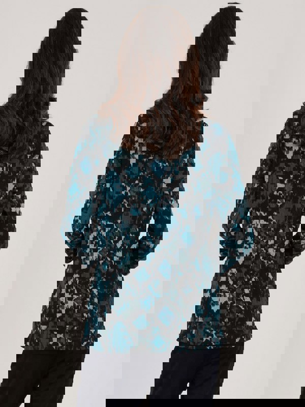 TIGI-Wear Tribal Print Cowl Neck Top